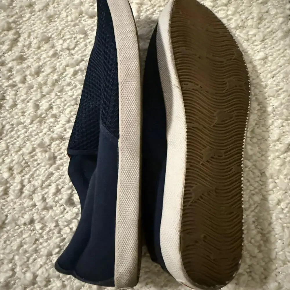 Tommy Bahama Men's Navy and Red Slip-On Canvas Loafers